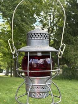 Adlake Penn Central Red Globe RR Railroad Train Lantern Lamp Kero Light Clean