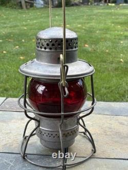 Adlake Penn Central Red Globe RR Railroad Train Lantern Lamp Kero Light Clean