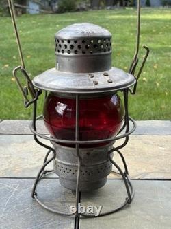 Adlake Penn Central Red Globe RR Railroad Train Lantern Lamp Kero Light Clean
