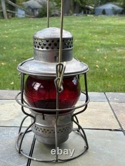 Adlake Penn Central Red Globe RR Railroad Train Lantern Lamp Kero Light Clean