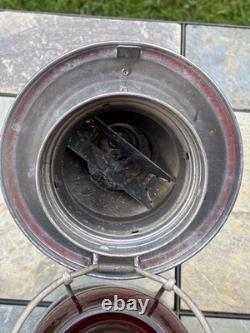 Adlake Penn Central Red Globe RR Railroad Train Lantern Lamp Kero Light Clean