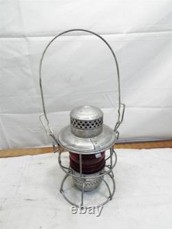 Adlake Penn Central Ribbed Red Globe RR Railroad Train Lantern Oil Lamp Kero