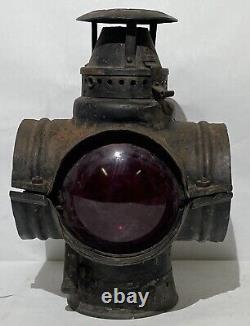 Adlake Railroad Marker Lamp Train Lantern With One Replacement Lense Read