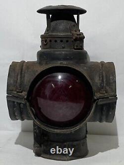 Adlake Railroad Marker Lamp Train Lantern With One Replacement Lense Read