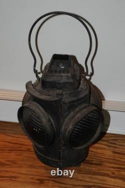 Adlake Railroad Signal Switch Lamp Lantern 4 Way Glass Lens Transportation Train