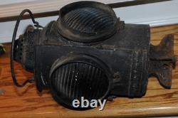 Adlake Railroad Signal Switch Lamp Lantern 4 Way Glass Lens Transportation Train