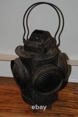 Adlake Railroad Signal Switch Lamp Lantern 4 Way Glass Lens Transportation Train