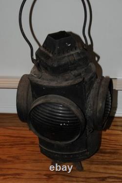 Adlake Railroad Signal Switch Lamp Lantern 4 Way Glass Lens Transportation Train