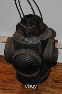 Adlake Railroad Signal Switch Lamp Lantern 4 Way Glass Lens Transportation Train