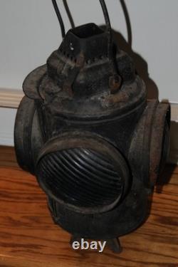 Adlake Railroad Signal Switch Lamp Lantern 4 Way Glass Lens Transportation Train