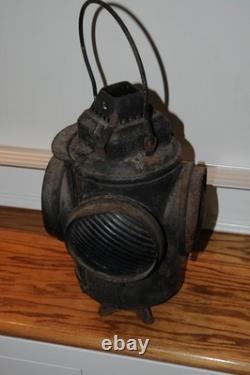 Adlake Railroad Signal Switch Lamp Lantern 4 Way Glass Lens Transportation Train
