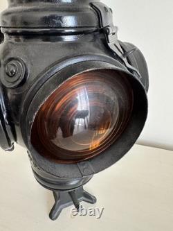 Adlake Railroad Signal Switch Lamp Lantern 4 Way Rock Island Lines Glass Lens