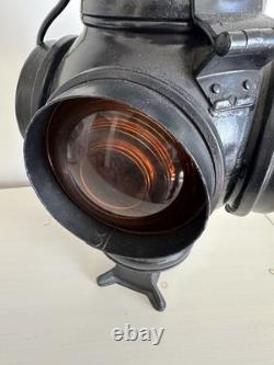 Adlake Railroad Signal Switch Lamp Lantern 4 Way Rock Island Lines Glass Lens