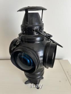 Adlake Railroad Signal Switch Lamp Lantern 4 Way Rock Island Lines Glass Lens