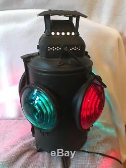 Adlake Railroad Steam Locomotive Electric Electrified Lamp Very Hard to Find
