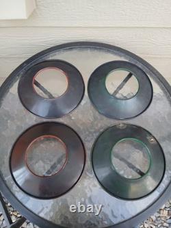 Adlake Railroad Switch Lamp Red and Green Day Targets Complete Set of 4