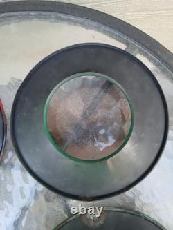 Adlake Railroad Switch Lamp Red and Green Day Targets Complete Set of 4