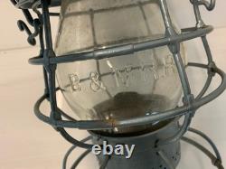 Adlake Reliable B&M R. R. Railroad Lantern & Cast Globe Boston & Maine Vintage