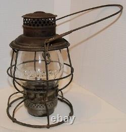 Adlake Reliable C&NW Railway frame and matched tall globe hand lantern
