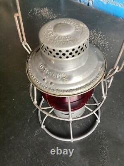 Adlake Reliable G. R. &i. Ry Grand Rapids & Indiana Rwy Railroad Lantern /red Globe