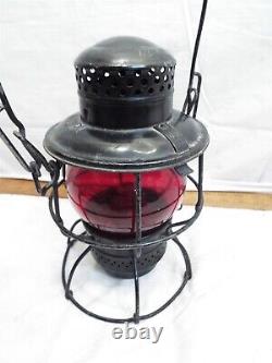 Adlake Southern Railway Red Globe RR Railroad Train Lantern Oil Lamp Kero Fluid