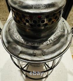 Adlake Southern Railway Red Globe RR Railroad Train Lantern Oil Lamp Kero Fluid