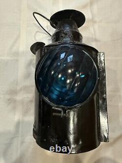 Adlake UP Union Pacific Railroad Semaphore Signal Lamp Lantern Blue Lens