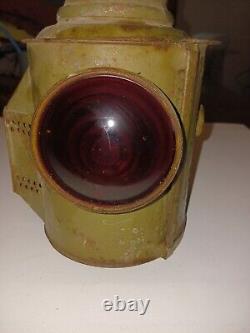 Adlake Vintage Kerosene Railroad Marker Lantern Red Lens