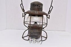 Adlake Vintage Pennsylvania Lines Lantern with Cast Globe railroad RR Lamp Antique