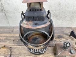 Adlake Vintage Railroad Lamp Lantern Complete Including Bracket Burner, Glass