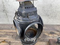 Adlake Vintage Railroad Lamp Lantern Complete Including Bracket Burner, Glass