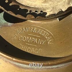 Antique 1800's Adams & Westlake Brass Railroad Dining Car Kerosene Lamp