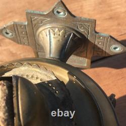 Antique 1800's Adams & Westlake Brass Railroad Dining Car Kerosene Lamp