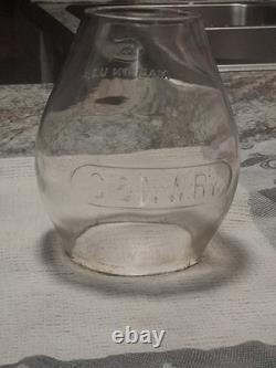 Antique (1800's era) C. & N. W. Ry Embossed Oil Lantern Glass (RAILROAD)