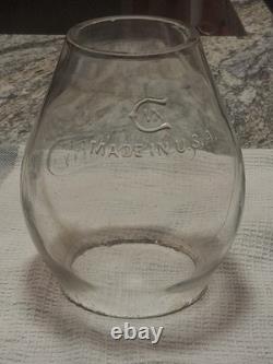 Antique (1800's era) C. & N. W. Ry Embossed Oil Lantern Glass (RAILROAD)