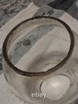 Antique (1800's era) C. & N. W. Ry Embossed Oil Lantern Glass (RAILROAD)
