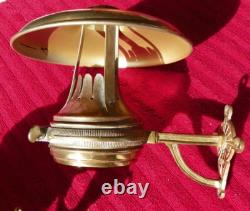 Antique 1890s HICKS & SMITH Railroad Train Car MAIL DINING Wall Oil Lamp Sconce