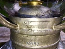 Antique 1893 CGW Chicago Great Western Railway Lantern Brass Top CCG CT HAM Co