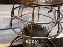 Antique 1913 Adlake Reliable New York New Haven Railroad Lantern Original Globe