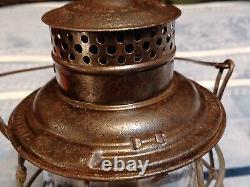 Antique 1913 Adlake Reliable New York New Haven Railroad Lantern Original Globe