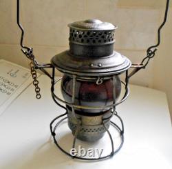 Antique 1922 Railway Railroad Lantern Red Globe Adlake & Westlakes Chicago USA
