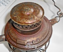 Antique 1922 Railway Railroad Lantern Red Globe Adlake & Westlakes Chicago USA