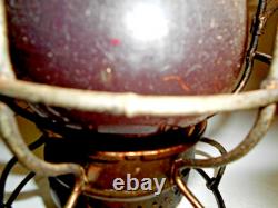 Antique 1922 Railway Railroad Lantern Red Globe Adlake & Westlakes Chicago USA