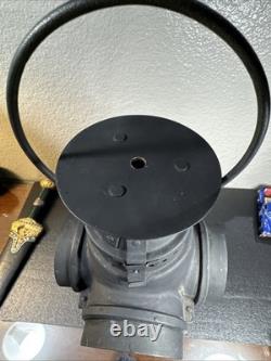 Antique 4-way railroad switch signal lantern stamped A. T. &S. F. RY. Adlake