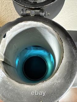 Antique 4-way railroad switch signal lantern stamped A. T. &S. F. RY. Adlake