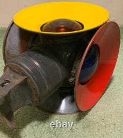 Antique ADLAKE CHICAGO Railroad LANTERN 4-Way Switch RR-Train Light Lamp