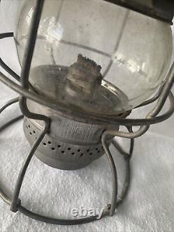Antique ADLAKE KERO Railroad Lantern 3-56 + Globe, Kerosene Lamp, Prop/Display