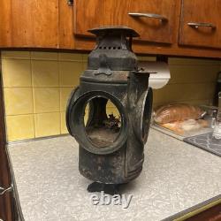 Antique ADLAKE Non-Sweating Lamp Chicago Railroad Train Switch Lantern for parts