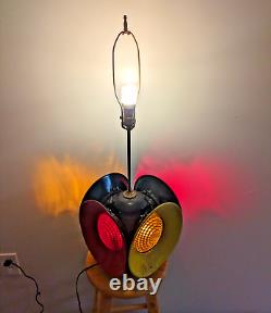 Antique ADLAKE RAILROAD SWITCH LAMP 2 RED & 2 Yellow 3 Setting Corded Table Lamp