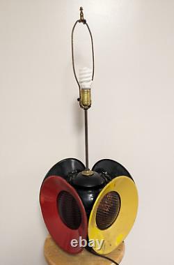 Antique ADLAKE RAILROAD SWITCH LAMP 2 RED & 2 Yellow 3 Setting Corded Table Lamp